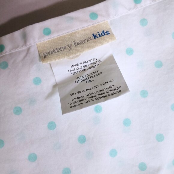 Brand New Pottery Barn Kids 100% Organic Cotton Polka Dot Full Flat Sheet - Picture 4 of 4